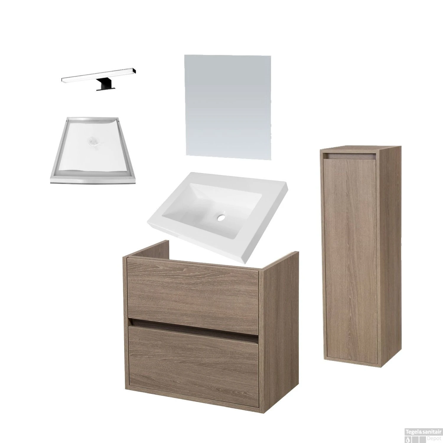 Badkamermeubelset NEXXT Small 60cm Legno Viola 1 Badkamermeubelset NEXXT Small 60cm Legno Viola