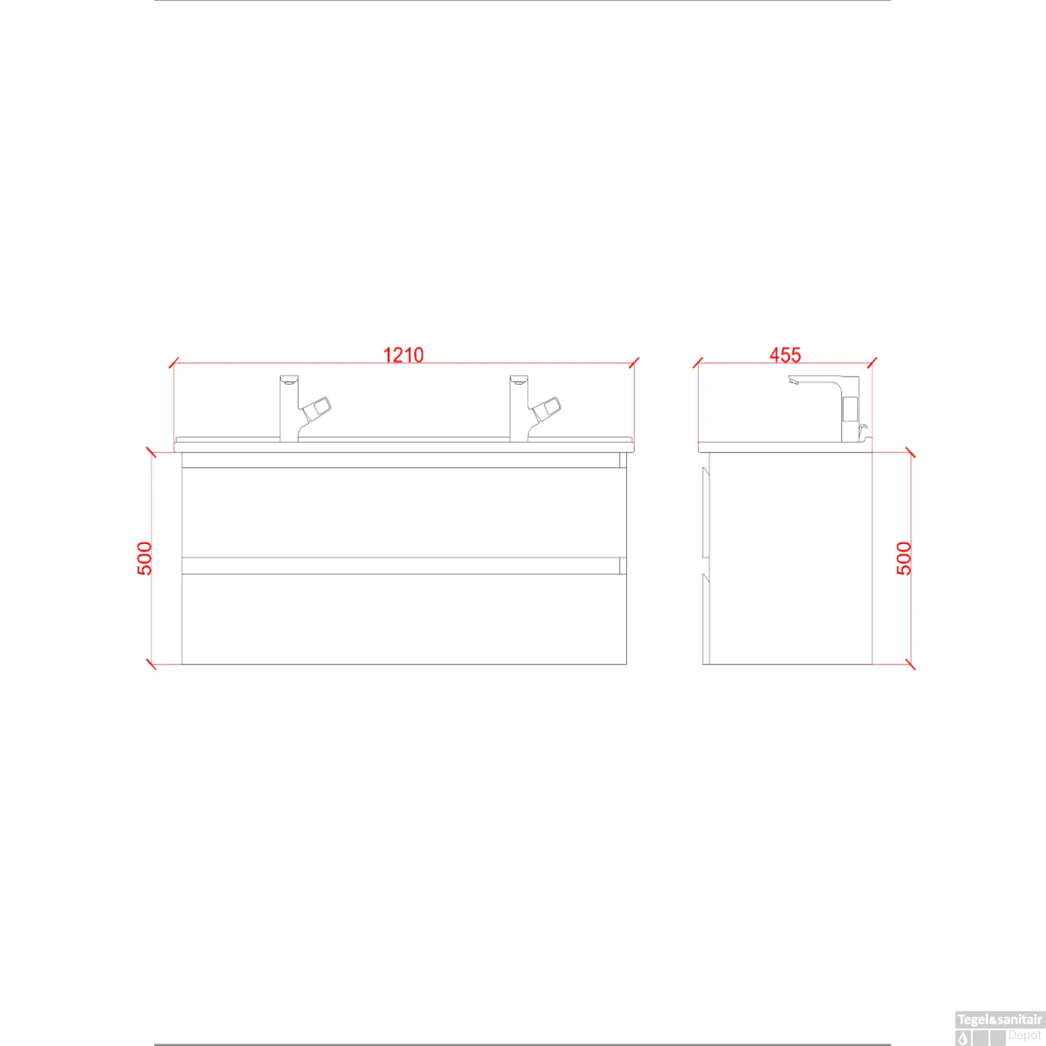 Badkamermeubelset Boss & Wessing Sally 120 Cm Twee Soft-Close Lades Eiken 4 Badkamermeubelset Boss & Wessing Sally 120 Cm Twee Soft-Close Lades Eiken - Afbeelding 4