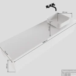 Badkamermeubelset Mondiaz LAGOM 150 Cm Met Topblad Rechtse Wastafel Solid Surface Opzetkom Binx Zonder Kraangaten Mat Wit (2 Laden) -Baden Luxe Verkoop badkamermeubelset mondiaz lagom 150 cm met topblad led rechtse wastafel solid surface opzetkom zonder kraangaten tech
