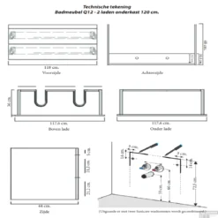Badkamermeubelset Sanicare Q12 2 Laden Antraciet (spiegel Optioneel) -Baden Luxe Verkoop badkamermeubelset sanicare q12 2 laden truffel tech 1 1 1