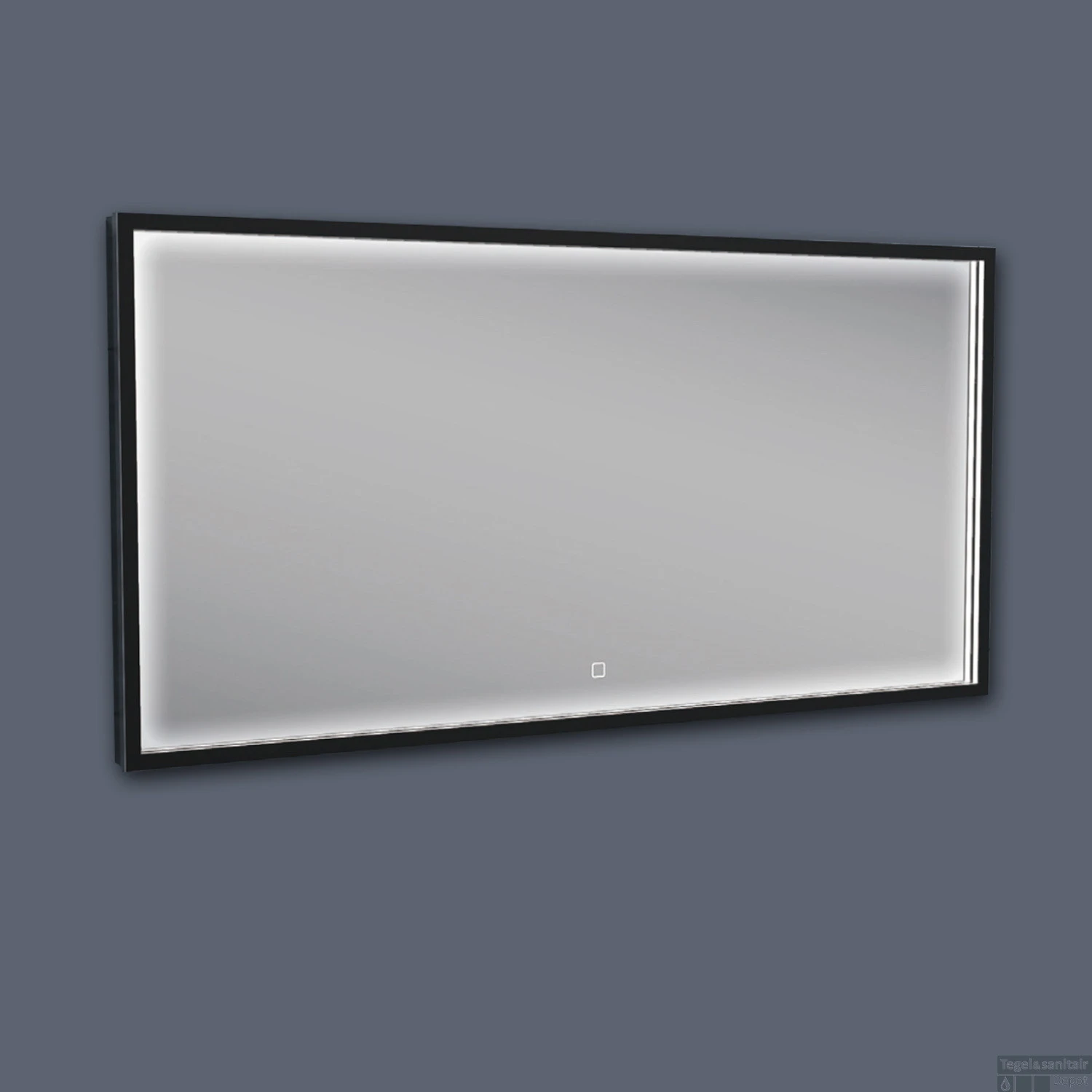 Badkamerspiegel Boss & Wessing Miami LED Verlichting Mat Zwart 120x60 Cm