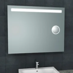Badkamerspiegel Boss & Wessing Mire Rechthoek Inclusief LED Verlichting + Scheerspiegel 120 Cm
