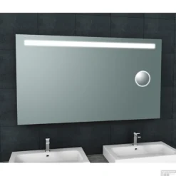 Badkamerspiegel Boss & Wessing Mire Rechthoek Inclusief LED Verlichting + Scheerspiegel 140 Cm
