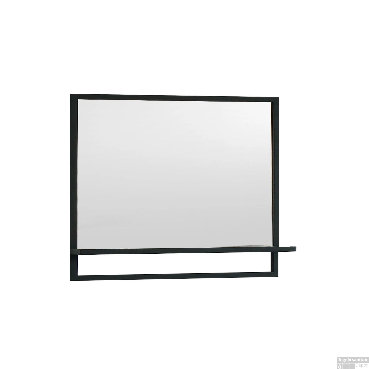 Badkamerspiegel Casajoy 80x70cm Met Planchet Zwart 1 Badkamerspiegel Casajoy 80x70cm Met Planchet Zwart