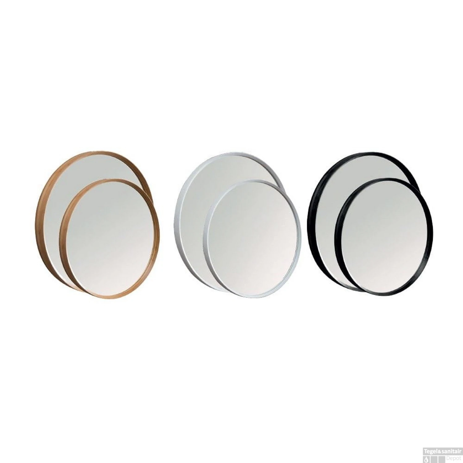 Badkamerspiegel Cipi Ordina 60 Cm Rond Mat Zwart - Afbeelding 2