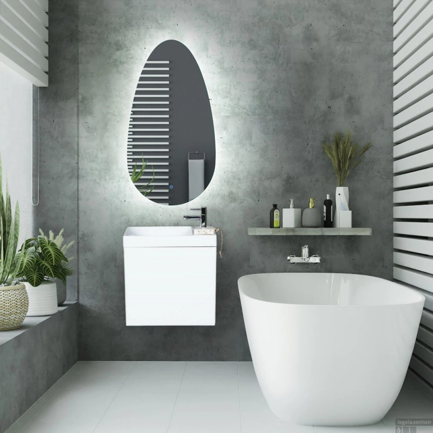 Badkamerspiegel Gliss Triton LED Verlichting 75x40 Cm 1 Badkamerspiegel Gliss Triton LED Verlichting 75x40 Cm