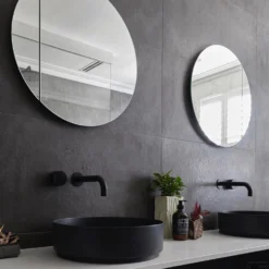 Baden Luxe Verkoop 22 Badkamerspiegel Rond Martens Design Calvo Op Aluminium Frame (alle Maten)