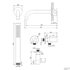 Badkraan Inbouw Set Brauer Gold Edition Thermostatisch Met Uitloop En Staaf Handdouche Geborsteld Goud -Baden Luxe Verkoop badkraan inbouw set brauer gold edition thermostatisch met uitloop en staaf handdouche goud tech2