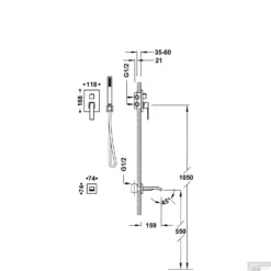 Badkraan Inbouw Tres Slim Exclusive Met Handdoucheset, Wanduitloop En Mengkraan Mat Zwart
