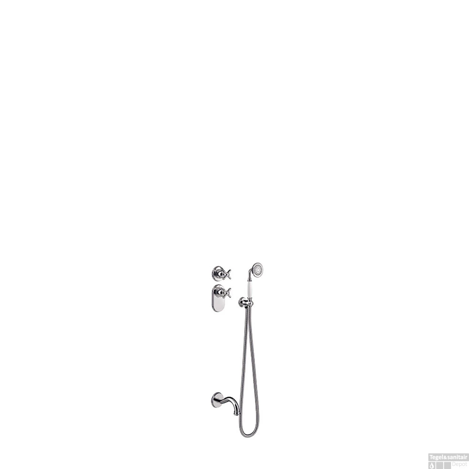 Badkraan Tres Clasic Thermostatisch Inbouw Incl. Handdouche Chroom