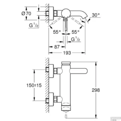 Badmengkraan Grohe Essence New Hard Graphite Geborsteld -Baden Luxe Verkoop badmengkraan grohe essence new hard graphite geborsteld tech
