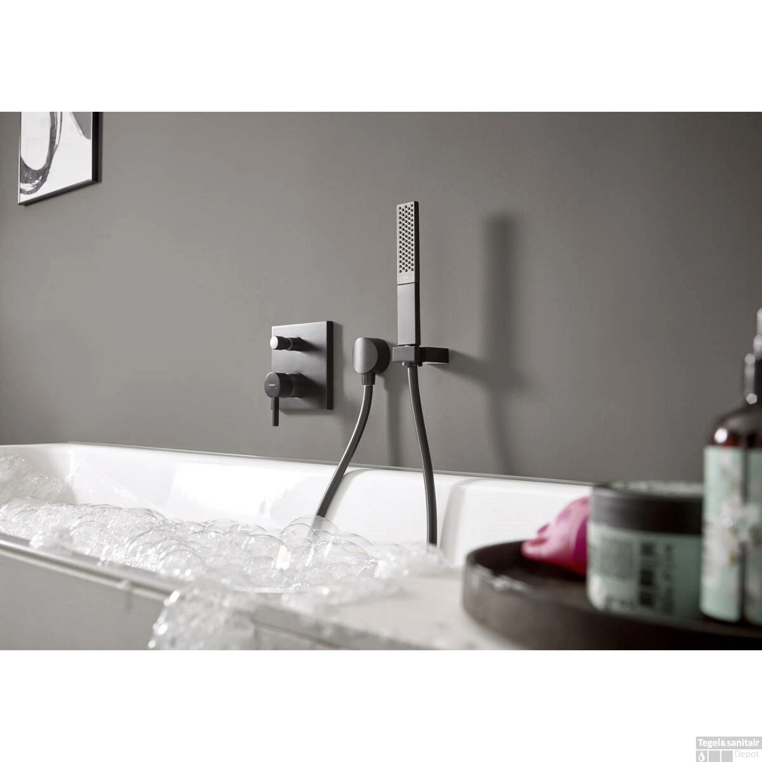 Afbouwdeel Badmengkraan Inbouw Finoris HansGrohe Eengreeps Mat Zwart 2 Afbouwdeel Badmengkraan Inbouw Finoris HansGrohe Eengreeps Mat Zwart - Afbeelding 2