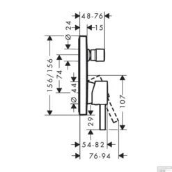 Afbouwdeel Badmengkraan Inbouw Finoris HansGrohe Eengreeps Chroom -Baden Luxe Verkoop badmengkraan inbouw finoris hansgrohe eengreeps tech