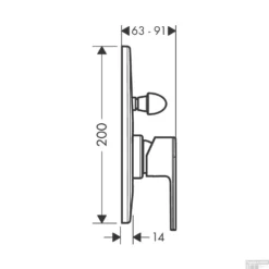Badmengkraan Inbouw HansGrohe Vernis Shape Eengreeps Rond Chroom -Baden Luxe Verkoop badmengkraan inbouw hansgrohe vernis shape eengreeps rond tech