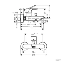 Badmengkraan Opbouw HansGrohe Rebris S Eengreeps Mat Zwart -Baden Luxe Verkoop badmengkraan opbouw hansgrohe rebris s eengreeps tech 2