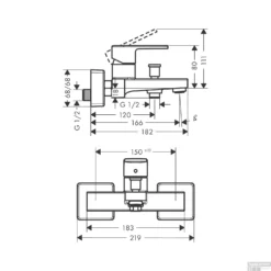 Badmengkraan Opbouw HansGrohe Vernis Shape Eengreeps Chroom -Baden Luxe Verkoop badmengkraan opbouw hansgrohe vernis shape eengreeps tech