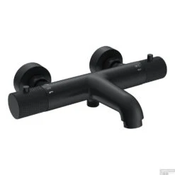 Badmengkraan Thermostatisch Wiesbaden Ribbd Hartafstand 15 Cm Mat Zwart