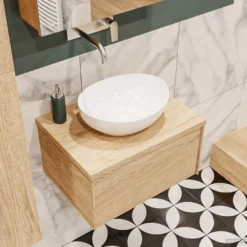 Badkamermeubel BWS Madrid Washed Oak 60 Cm Met Topblad En Keramische Waskom (0 Kraangaten) 7 Badkamermeubel BWS Madrid Washed Oak 60 Cm Met Topblad En Keramische Waskom (0 Kraangaten) -Baden Luxe Verkoop badmeubel bws washed oak waskom 60 1ld 0krg detail1