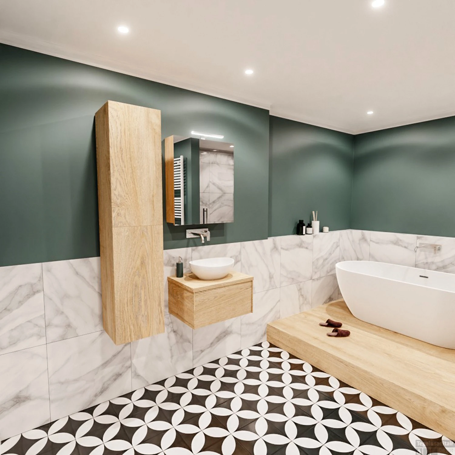 Badkamermeubel BWS Madrid Washed Oak 60 Cm Met Topblad En Keramische Waskom (0 Kraangaten) 4 Badkamermeubel BWS Madrid Washed Oak 60 Cm Met Topblad En Keramische Waskom (0 Kraangaten) - Afbeelding 4