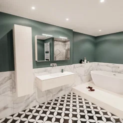 Badkamermeubel BWS Madrid Wit 120x45x30 Cm Mat Witte Solid Surface Wastafel (0 Kraangaten) -Baden Luxe Verkoop badmeubel bws wit 120 cm 1ld 0krg detail2