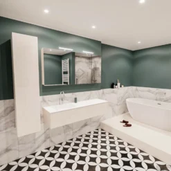 Badkamermeubel BWS Madrid Wit 150x45x30 Cm Mat Witte Solid Surface Wastafel Links (1 Kraangat) 8 Badkamermeubel BWS Madrid Wit 150x45x30 Cm Mat Witte Solid Surface Wastafel Links (1 Kraangat) -Baden Luxe Verkoop badmeubel bws wit 150 cm links 1ld 1krg detail2