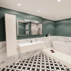 Badkamermeubel BWS Madrid Wit 150x45x30 Cm Mat Witte Solid Surface Wastafel Rechts (1 Kraangat) 8 Badkamermeubel BWS Madrid Wit 150x45x30 Cm Mat Witte Solid Surface Wastafel Rechts (1 Kraangat) -Baden Luxe Verkoop badmeubel bws wit 150 cm links 1ld 1krg detail2 3