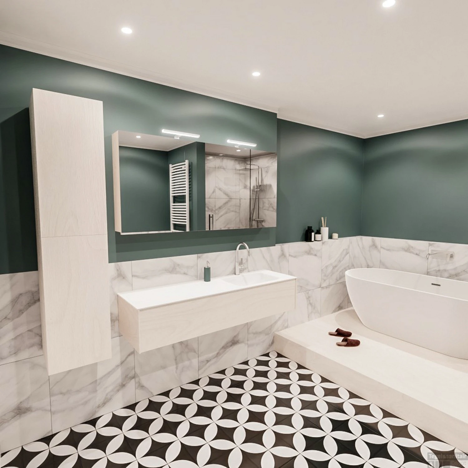 Badkamermeubel BWS Madrid Wit 150x45x30 Cm Mat Witte Solid Surface Wastafel Rechts (1 Kraangat) 4 Badkamermeubel BWS Madrid Wit 150x45x30 Cm Mat Witte Solid Surface Wastafel Rechts (1 Kraangat) - Afbeelding 4