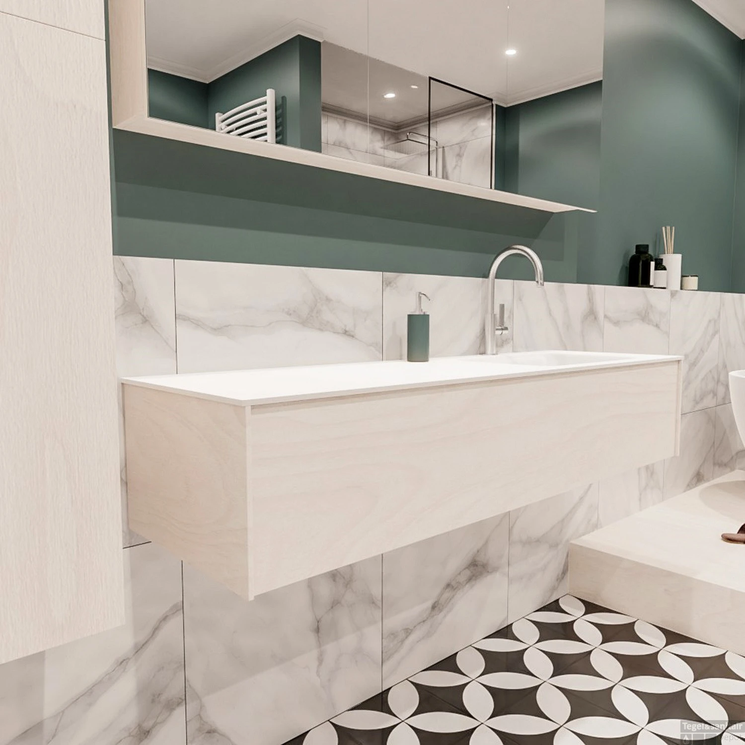 Badkamermeubel BWS Madrid Wit 150x45x30 Cm Mat Witte Solid Surface Wastafel Rechts (1 Kraangat) 2 Badkamermeubel BWS Madrid Wit 150x45x30 Cm Mat Witte Solid Surface Wastafel Rechts (1 Kraangat) - Afbeelding 2