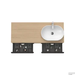 Badmeubel Duravit D-Neo Wand 140x55x64.4 Cm Mat Natuur Eiken Rechts -Baden Luxe Verkoop badmeubel duravit d neo wand 1400x550x644 mm mat natuur eiken rechts 3