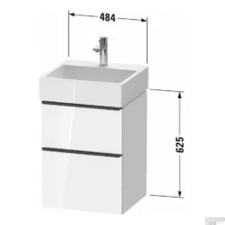 Badmeubel Duravit D-Neo Wand 48.4x44.2x62.5 Cm Hoogglans Wit -Baden Luxe Verkoop badmeubel duravit d neo wand 484x442x625 mm hoogglans wit tech