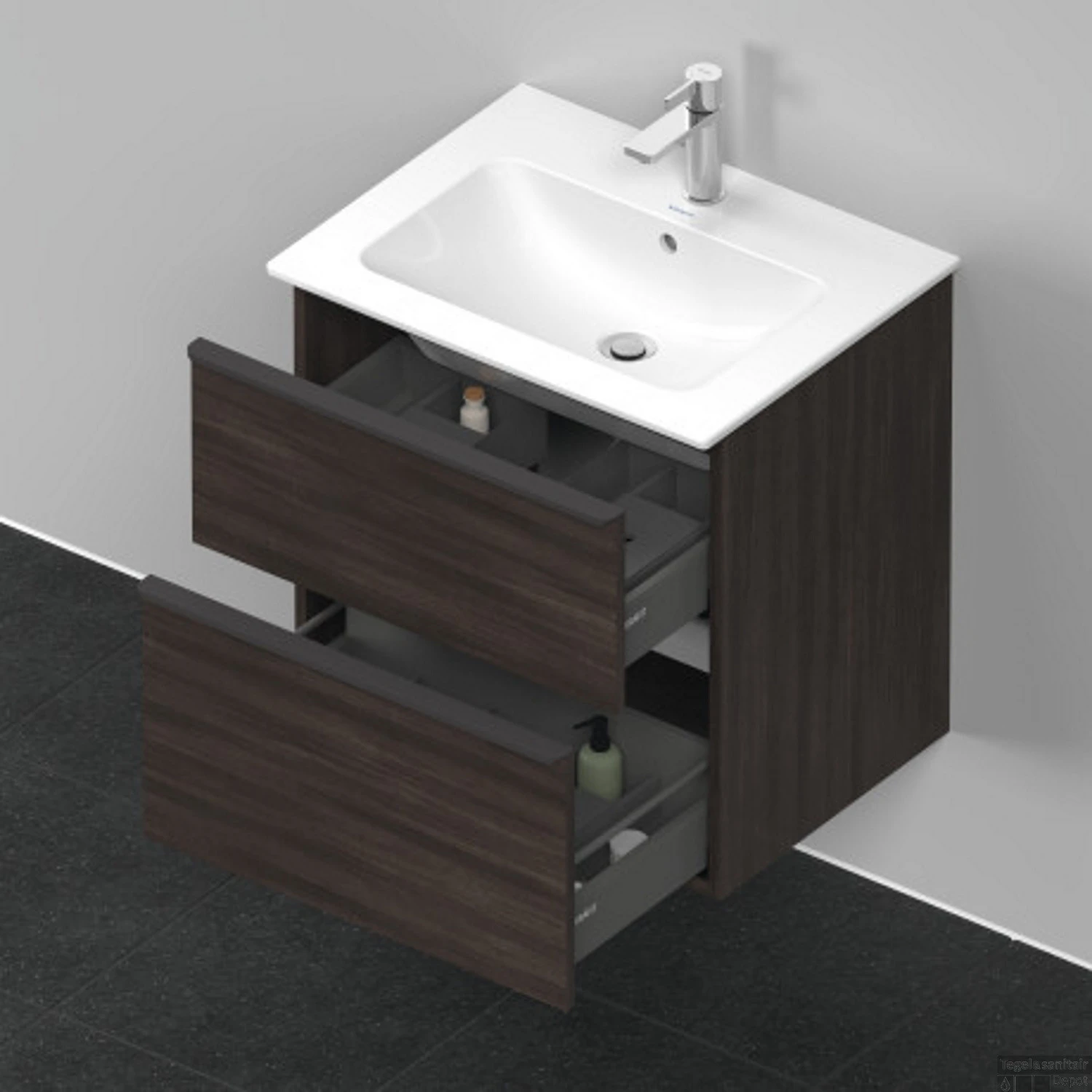 Badmeubel Duravit D-Neo Wand 61x46.2x62.5 Cm Mat Kastanje (Donker) 4 Badmeubel Duravit D-Neo Wand 61x46.2x62.5 Cm Mat Kastanje (Donker) - Afbeelding 4