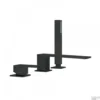 Badrand Mengkraan Tres Cuadro Met Handdouche 18x6.2 Cm Vierkant Mat Zwart