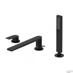 Badrand Mengkraan Tres Project Met Handdouche 23x6.2 Cm Rond Mat Zwart