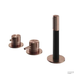 Badrandkraan Hotbath Archie 1-Hendel Mengkraan Met 2-Weg Omstel Geborsteld Koper PVD