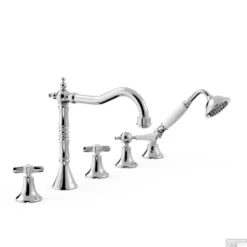 Badrandkraan Tres Clasic Mengkraan Incl. Omstelknop En Handdouche Chroom