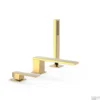 Badrandkraan Tres Slim Exclusive Met Handdoucheset Rechte Uitloop 18 Cm Goud
