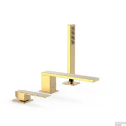 Badrandkraan Tres Slim Exclusive Met Handdoucheset Rechte Uitloop 18 Cm Goud