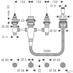 Badrandmengkraan Inbouwdeel HansGrohe Vernis Blend 4-gats 5 Badrandmengkraan Inbouwdeel HansGrohe Vernis Blend 4-gats -Baden Luxe Verkoop badrandmengkraan inbouwdeel hansgrohe vernis blend 4 gats tech
