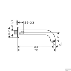 Baduitloop HansGrohe Vernis Blend Mat Zwart -Baden Luxe Verkoop baduitloop hansgrohe vernis blend tech 1