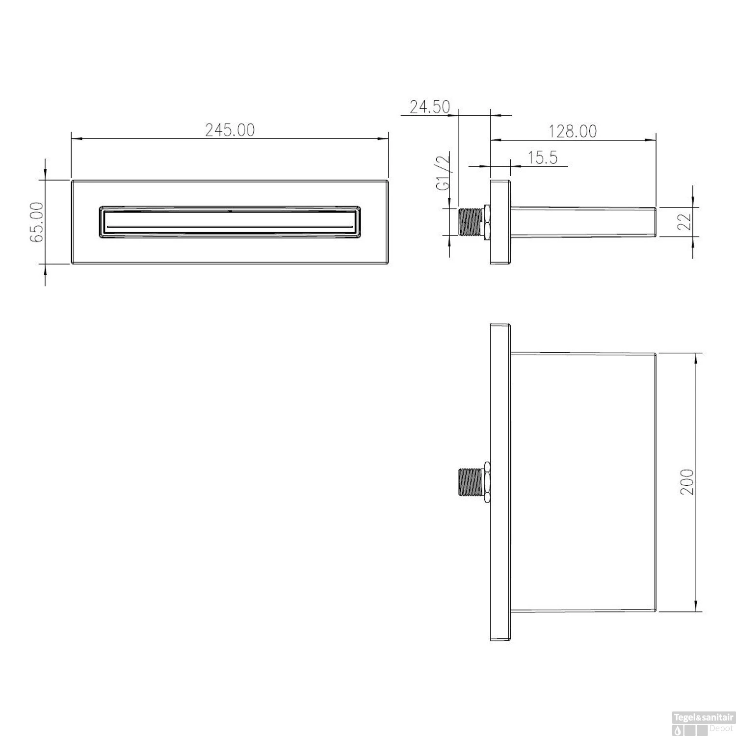Baduitloop Met Waterval Wiesbaden ABS 20x2.2 Cm Chroom 2 Baduitloop Met Waterval Wiesbaden ABS 20x2.2 Cm Chroom - Afbeelding 2