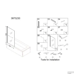 Badwand Best Design Erico 80x140 Cm Met Handdoekbeugel NANO Veiligheidsglas 6mm -Baden Luxe Verkoop badwand best design erico 80x140cm tech