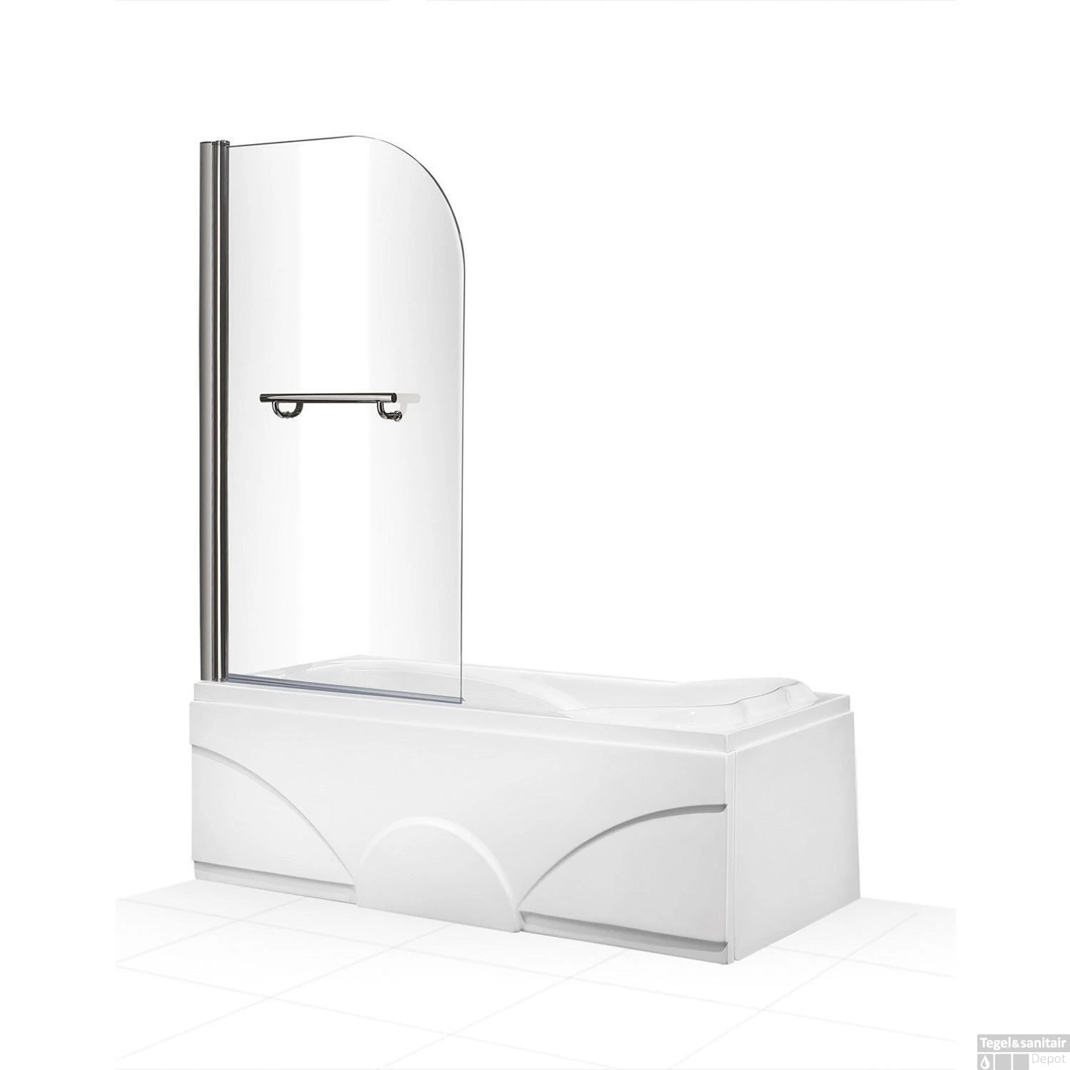 Badwand Boss & Wessing Bibi Afgerond 80x140cm Scharnierend Omkeerbaar 6mm 2 Badwand Boss & Wessing Bibi Afgerond 80x140cm Scharnierend Omkeerbaar 6mm - Afbeelding 2