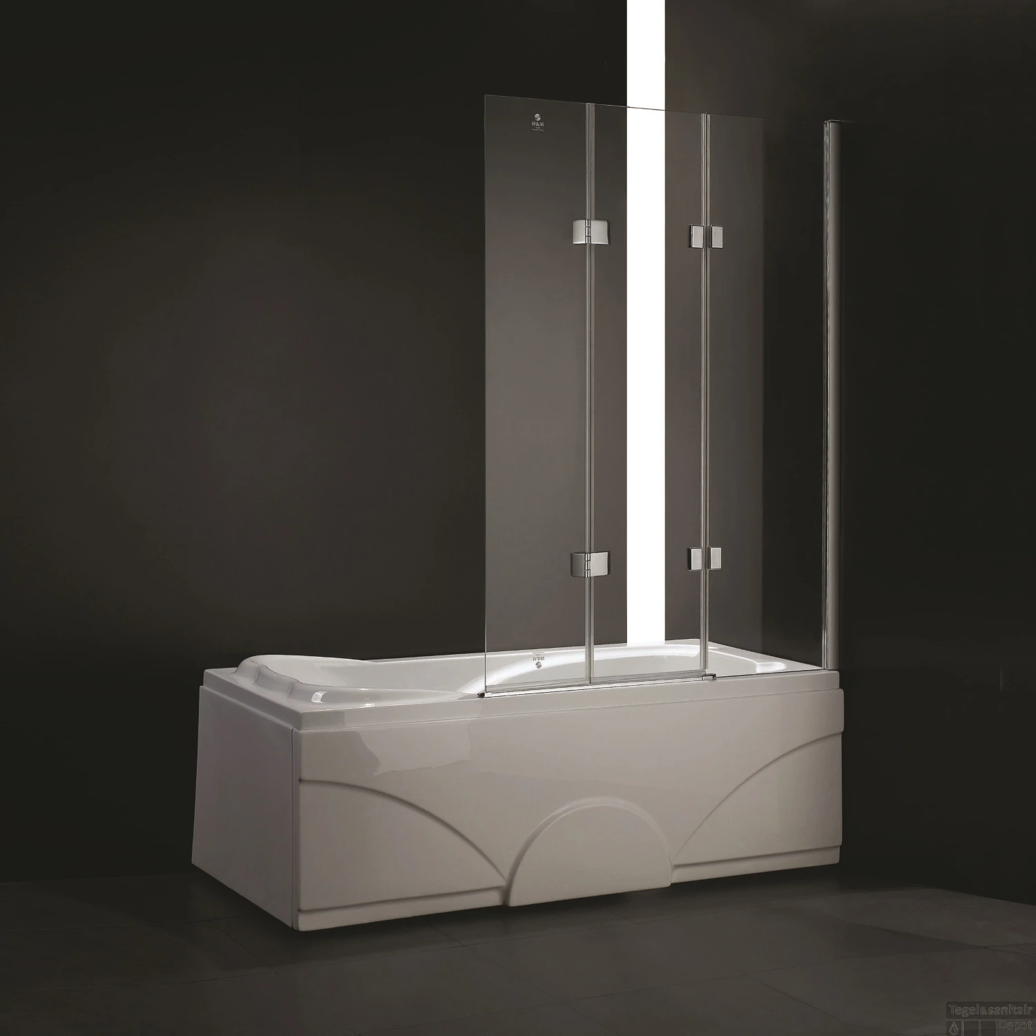 Badwand Boss & Wessing Bibi Recht 120x140cm Scharnierend 3-delig Omkeerbaar 6mm 1 Badwand Boss & Wessing Bibi Recht 120x140cm Scharnierend 3-delig Omkeerbaar 6mm