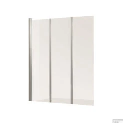 Badwand VM Go Malia 3-delig 130x140cm Scharnierend Chroom Profiel 5mm Veiligheidsglas