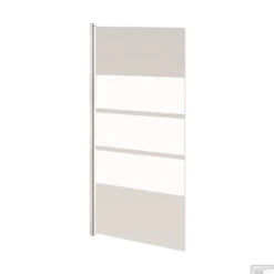 Badwand VM Go Nero Deco 85x145cm Scharnierend Wit Profiel 5mm Veiligheidsglas