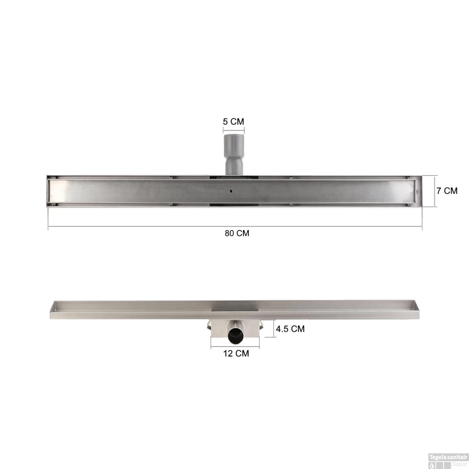 RVS Douchegoot BASIC Met Uitneembaar Sifon 80x7cm 6,7cm Diep STANDAARD ROOSTER 6 RVS Douchegoot BASIC Met Uitneembaar Sifon 80x7cm 6,7cm Diep STANDAARD ROOSTER - Afbeelding 6