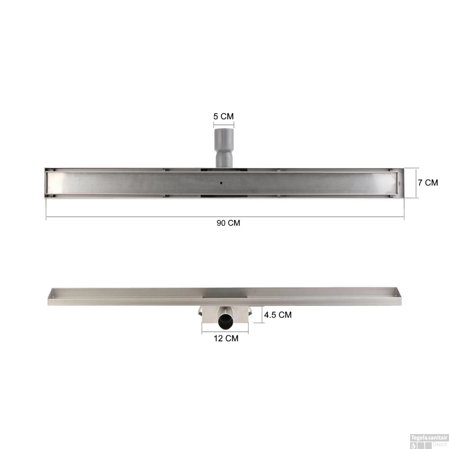 RVS Douchegoot BASIC Met Uitneembaar Sifon 90x7cm 6,7cm Diep STANDAARD ROOSTER 6 RVS Douchegoot BASIC Met Uitneembaar Sifon 90x7cm 6,7cm Diep STANDAARD ROOSTER - Afbeelding 6