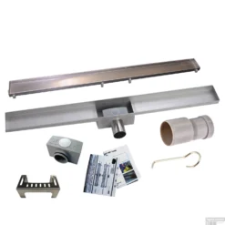 RVS Douchegoot BASIC Met Uitneembaar Sifon 80x7cm 6,7cm Diep TEGEL ROOSTER -Baden Luxe Verkoop basic tegel rooster 80cm shop