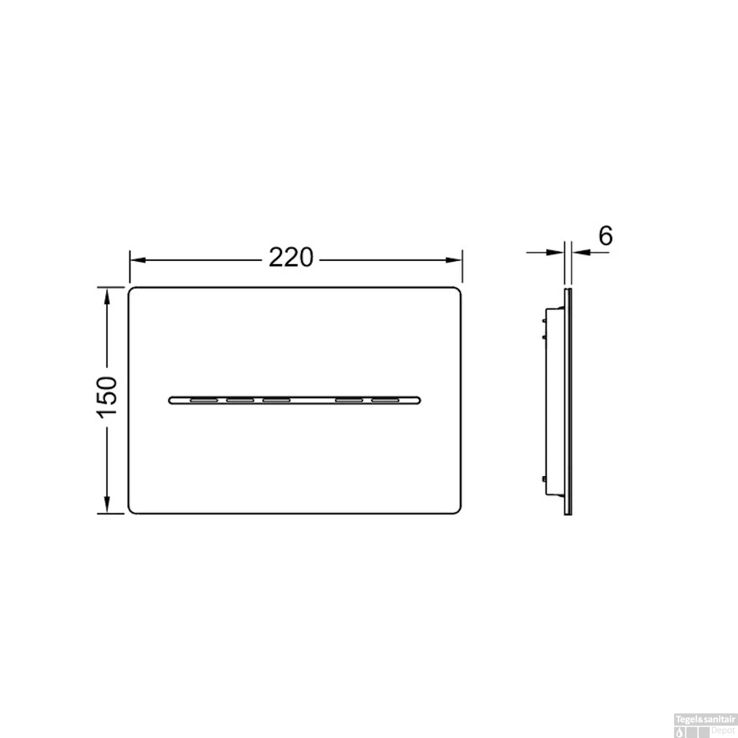 Bedieningsplaat Elektronisch TECE Solid Met Handsfree Bediening 12V Net - Geborsteld RVS - Anti-Fingerprint 2 Bedieningsplaat Elektronisch TECE Solid Met Handsfree Bediening 12V Net - Geborsteld RVS - Anti-Fingerprint - Afbeelding 2