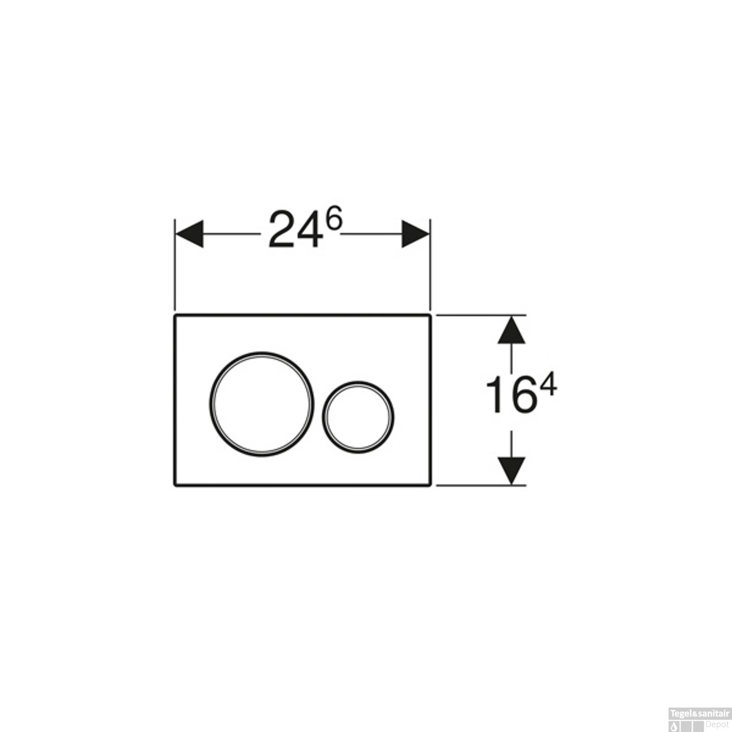 Bedieningsplaat Geberit Sigma 20 DF Matverchroomd Gelakt Met Glansverchroomde Designringen 2 Bedieningsplaat Geberit Sigma 20 DF Matverchroomd Gelakt Met Glansverchroomde Designringen - Afbeelding 2
